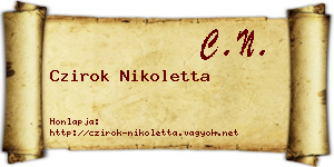 Czirok Nikoletta névjegykártya