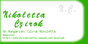 nikoletta czirok business card